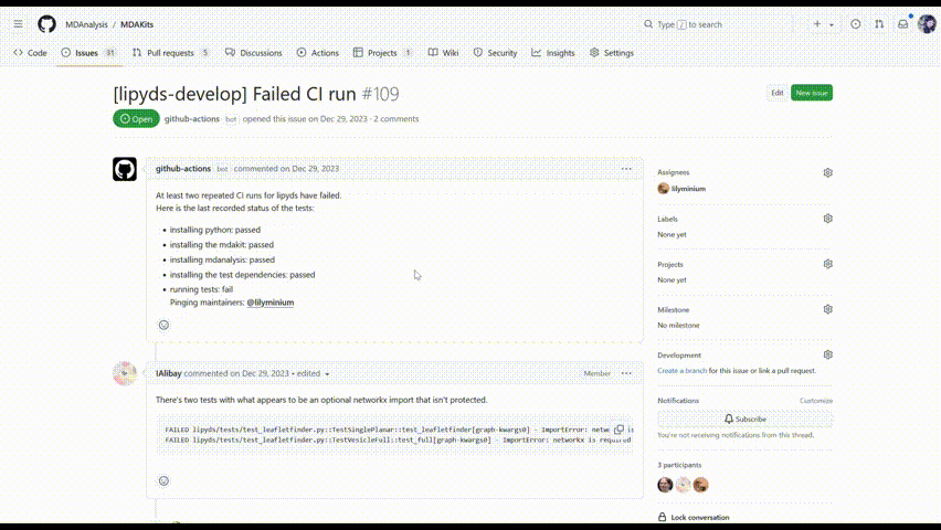 Finding the error message after being notified of a failing CI run